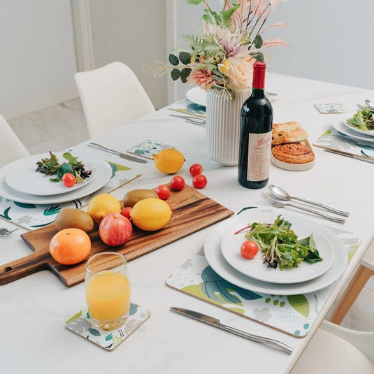 Clevinger MDF Placemats and Coasters Monstera 8 Pieces