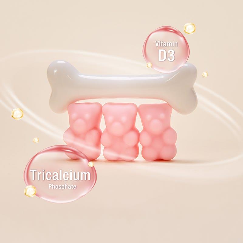 Load image into Gallery viewer, Teddi Lab by Unichi Calcium Vitamin D3 Gummy 60s x3 - Strong Bone, Muscle &amp; Teeth Packs
