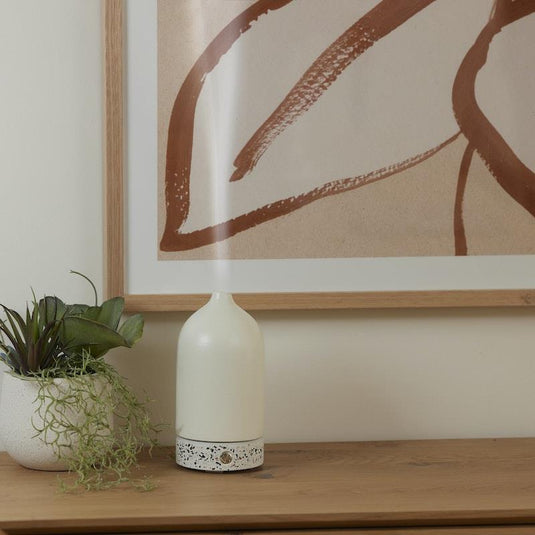 Ellia Pure Aroma Diffuser Ceramic & Terrazzo White
