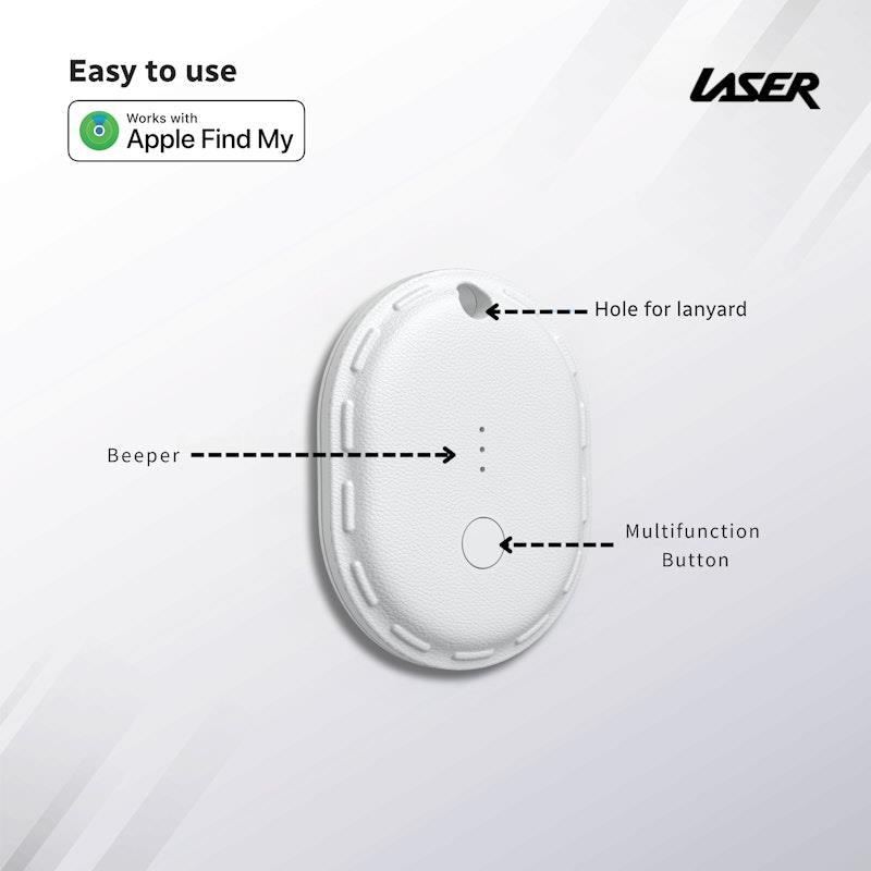 Load image into Gallery viewer, Laser Mini Travel Smart Tag White
