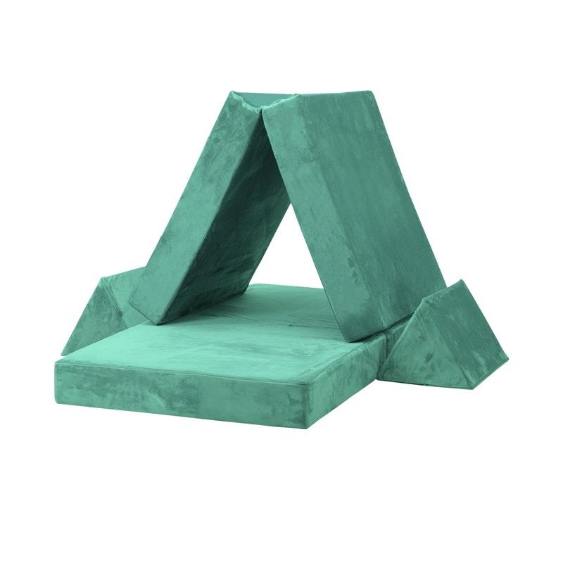 Load image into Gallery viewer, Oikiture 4 Pieces Kids Play Couch Modular Lounge Cushion Convertible Playset Green
