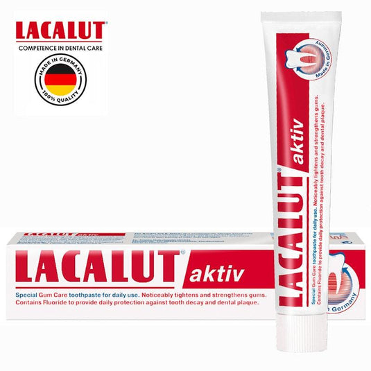 Lacalut Activ, German Gum Repair, Anti-Gingivitis Toothpaste - 3 Tubes x 75ml Pack