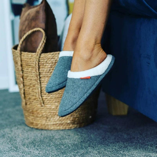 Archline Slippers Slip-On Arch Support Comfort Grey Marl Size 37