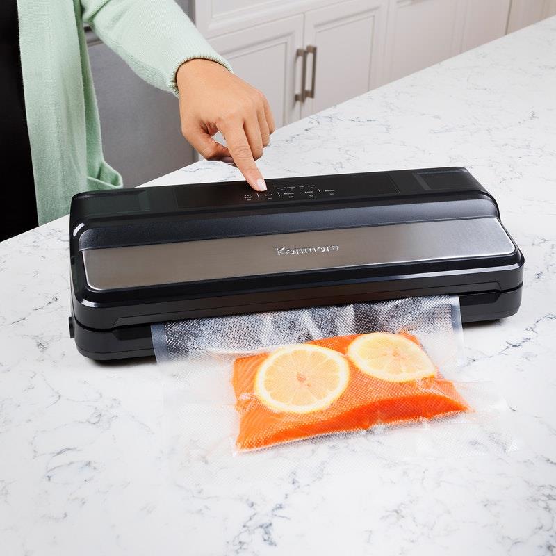 Load image into Gallery viewer, Kenmore Vacuum Sealer Machine, One-Touch Automatic Food Sealer Stainless Steel
