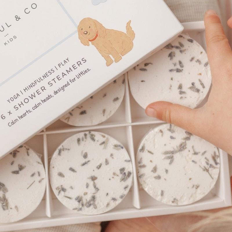 Load image into Gallery viewer, Mindful &amp; Co Kids Sensory Lavender Shower Steamers 6Pack
