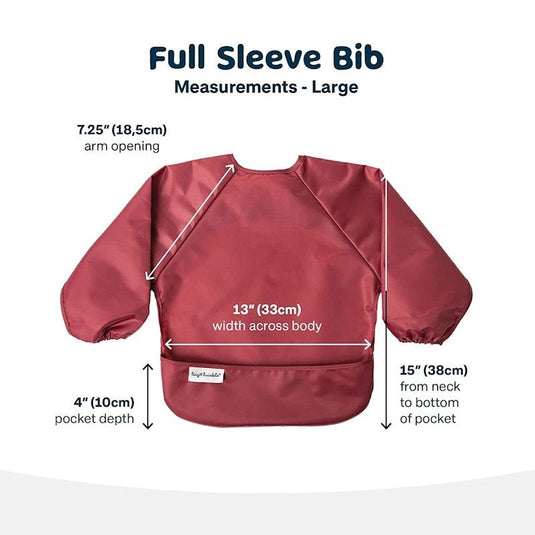 Tiny Twinkle Mess-proof Full Long Sleeve Bib 2 Pack Rose & Burgundy Large (2-4Y)