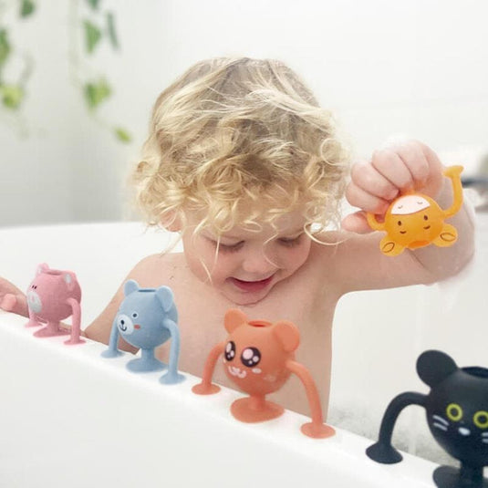 Cherub Baby Bath Toys - Silicone Suction 12PK Bundle – Entire Zoo Collection - Pastel Pack