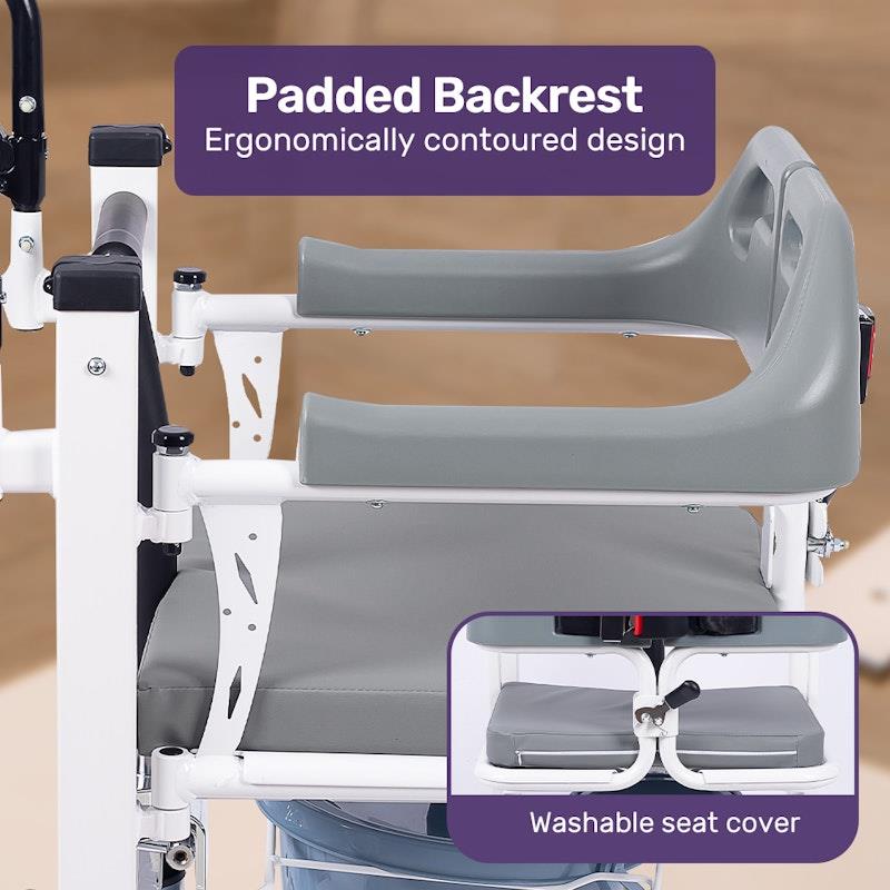 Load image into Gallery viewer, Equipmed 4 In 1 Patient Lift Transfer Chair White
