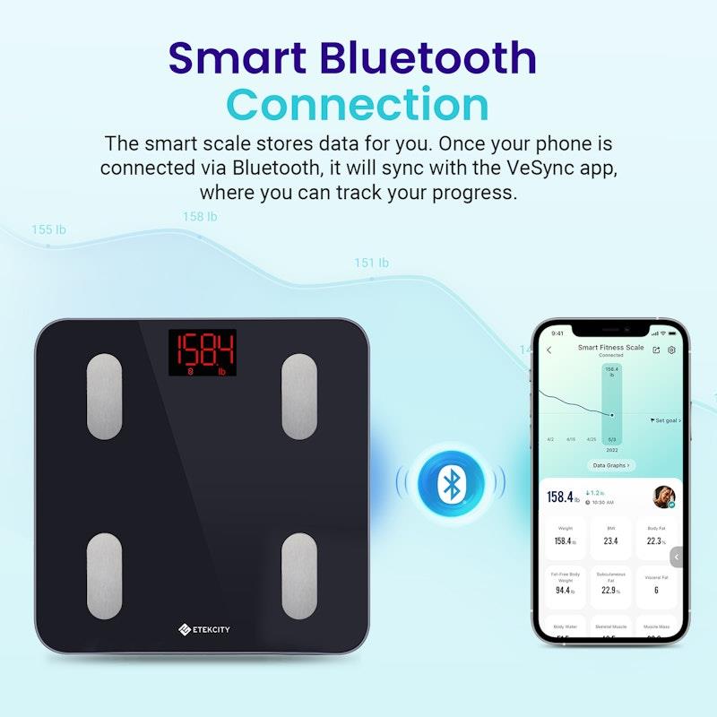 Load image into Gallery viewer, Etekcity Smart Scale for Body Weight - Black 1pc
