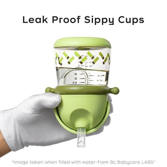 Bc Babycare T-REX TOBY Weighted Straw Sippy Cup 300ml (with Strap) Green
