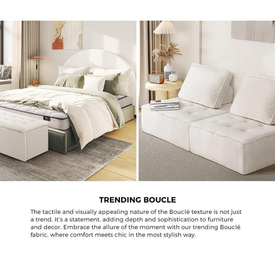 Bedra Bedding Single Mattress Bed Luxury Medium Firm Foam Boucle Bonnell Spring 16cm 1unit
