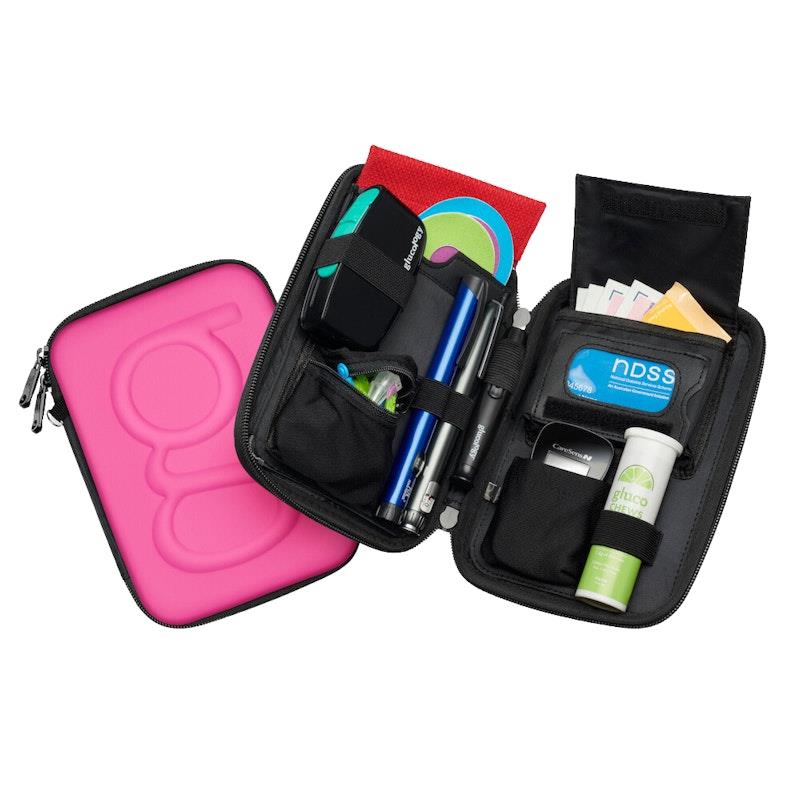 Load image into Gallery viewer, Glucology Travel Classic Case for Blood Glucose Monitors and Insulin Pens Pink

