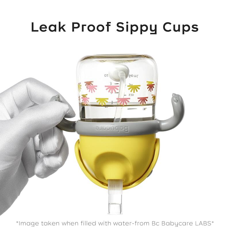 Load image into Gallery viewer, Bc Babycare T-REX TOBY Weighted Straw Sippy Cup 150ml (with Handle) Yellow
