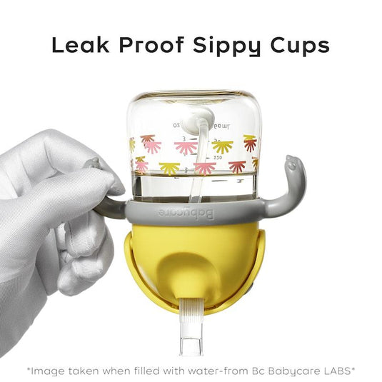 Bc Babycare T-REX TOBY Weighted Straw Sippy Cup 150ml (with Handle) Yellow