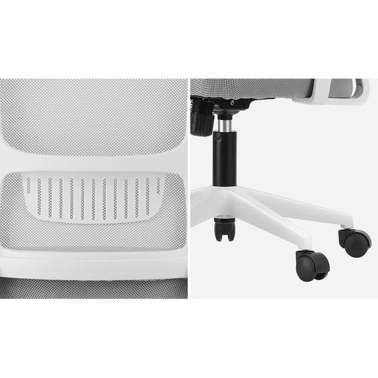 Oikiture Mesh Office Chair Executive Fabric Gaming  Racing Computer Seat White