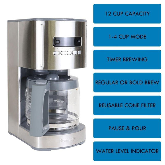 Kenmore 12-Cup Drip Coffee Machine Stainless Steel