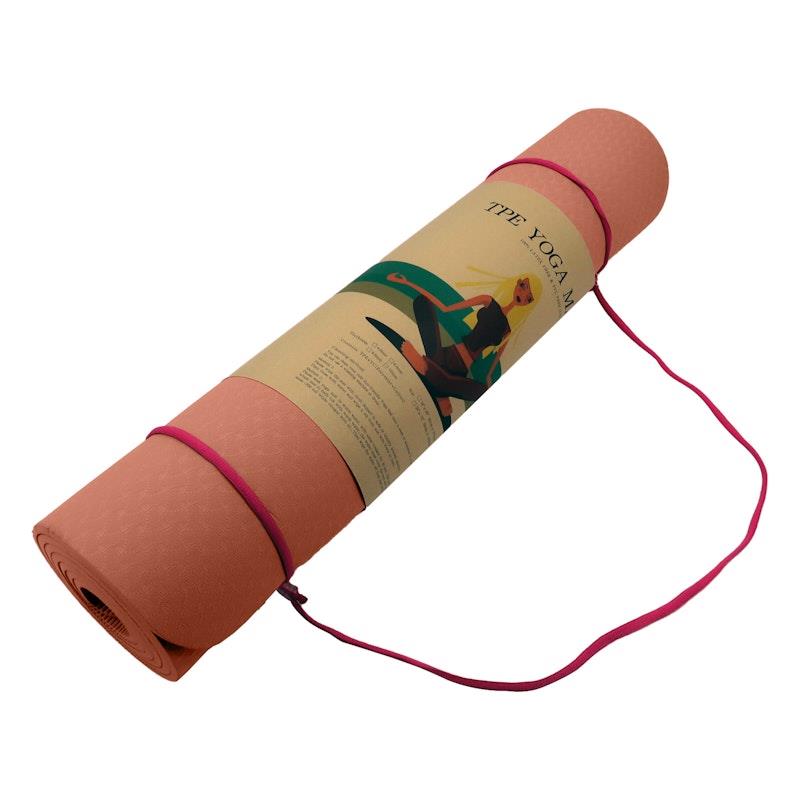 Load image into Gallery viewer, Powertrain TPE Yoga Pilates Exercise Mat 6mm Pink
