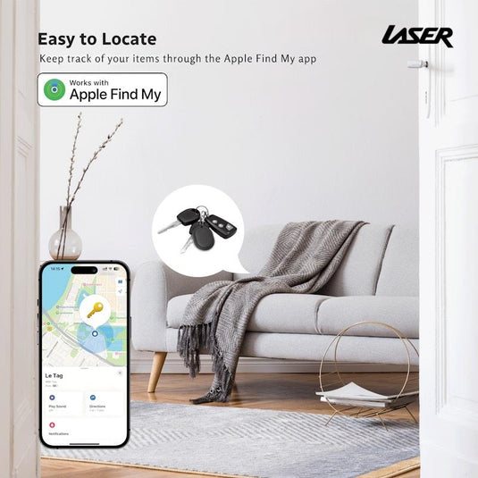 Laser Mini Travel Smart Tag Black
