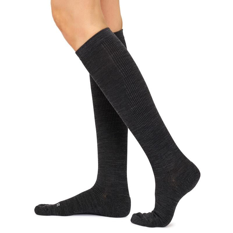 Load image into Gallery viewer, Overlander 3 Pairs of Women's Merino Wool Health Compression Socks - Charcoal Melange Size 2-8
