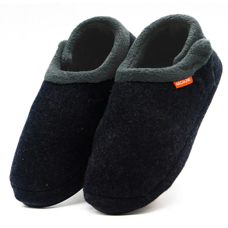 Load image into Gallery viewer, Archline Slippers Closed Back Arch Support Comfort Charcoal Marl Size 41
