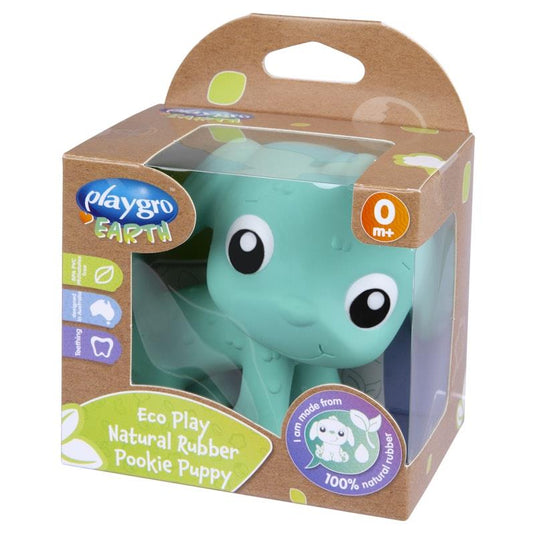 Playgro Eco Play Natural Rubber Pooky Puppy Turquoise