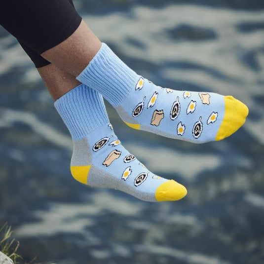 Glucology 6 Pack Mixed Patterned Socks - Bananas, Avocado & Eggs Medium