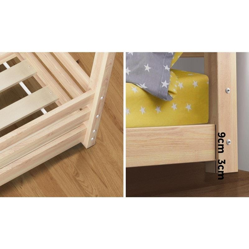 Load image into Gallery viewer, Oikiture Bed Frame Wooden Timber House Frame Single
