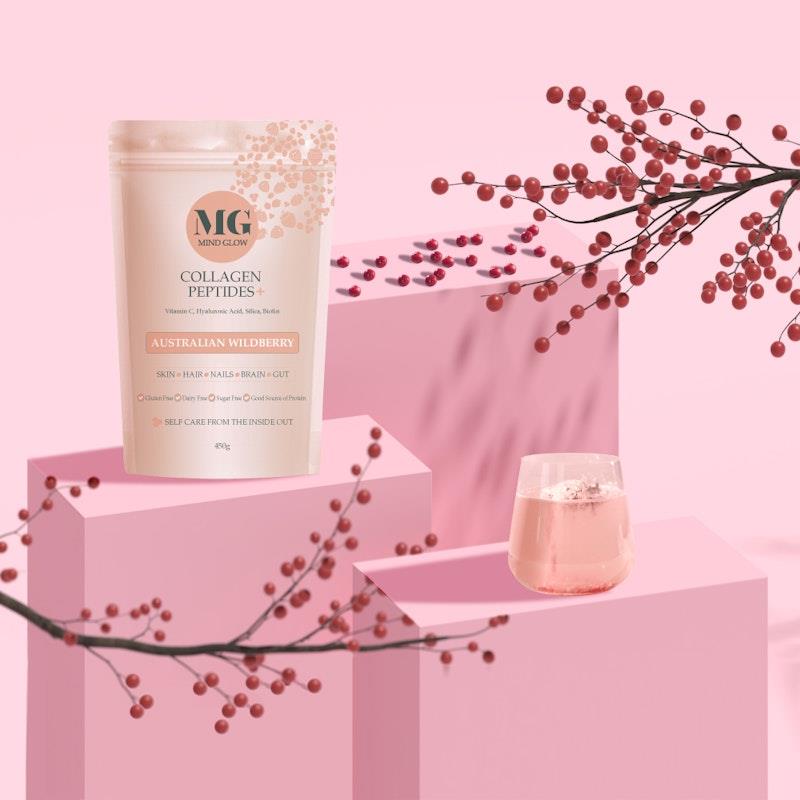 Load image into Gallery viewer, Mind Glow Australian Wildberry Collagen Peptides+ 450g Trio Pack
