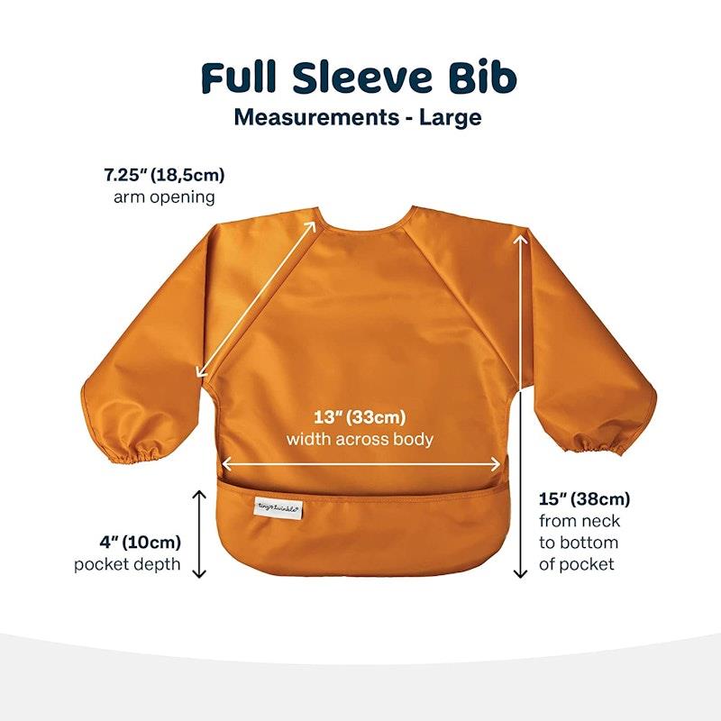 Load image into Gallery viewer, Tiny Twinkle Mess-proof Full Long Sleeve Bib 2 Pack Sand &amp; Cinnamon Large (2-4Y)
