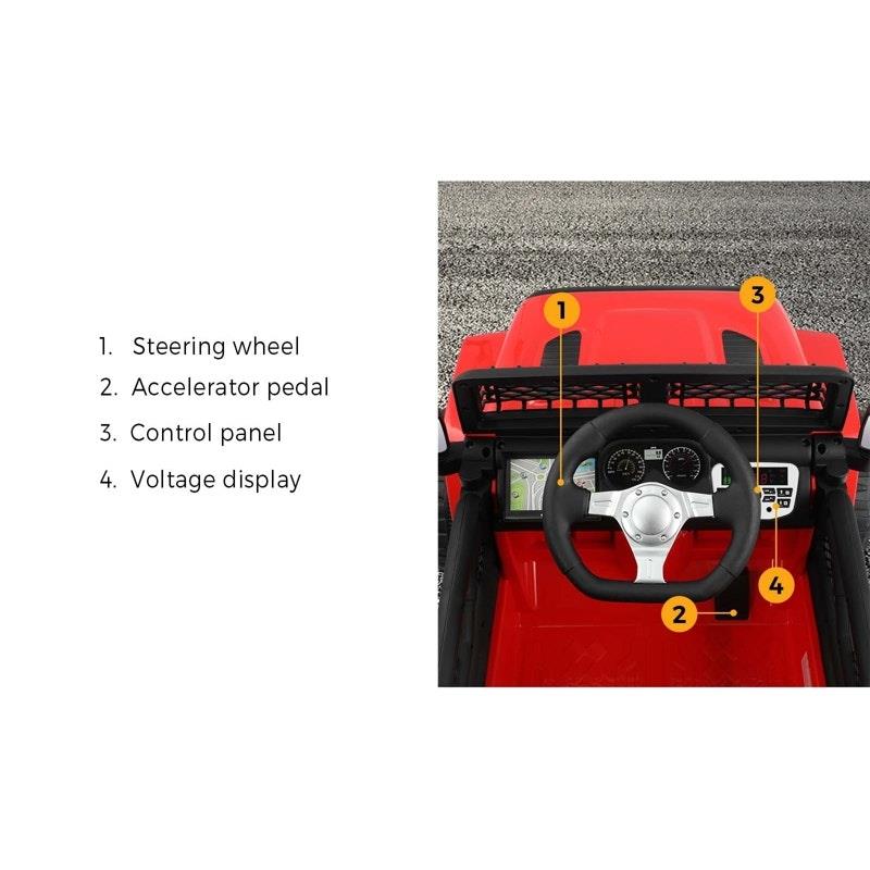 Load image into Gallery viewer, Mazam Ride On Car Electric Jeep Toy Remote Car MP3 LED lights 12V Red
