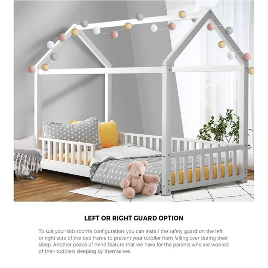 Oikiture Bed Frame Kids Wooden Timber House Frame Single