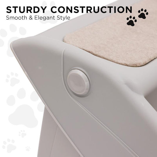Furtastic 50cm Foldable Pet Stairs Ramp Grey
