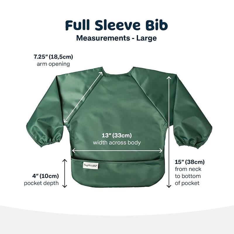 Load image into Gallery viewer, Tiny Twinkle Mess-proof Full Long Sleeve Bib 2 Pack Slate &amp; Olive Large (2-4Y)
