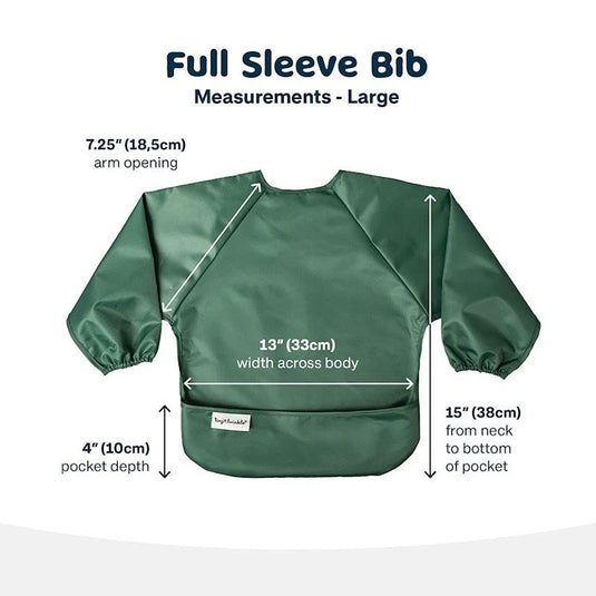 Tiny Twinkle Mess-proof Full Long Sleeve Bib 2 Pack Slate & Olive Large (2-4Y)