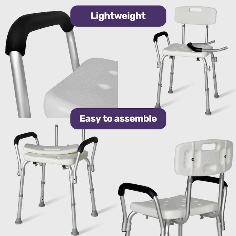 Load image into Gallery viewer, Equipmed Shower Chair Bath Seat White
