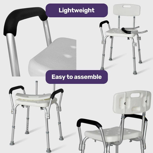 Equipmed Shower Chair Bath Seat White