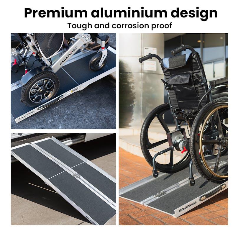 Load image into Gallery viewer, Equipmed 152cm Portable Folding Aluminium Access Ramp Black
