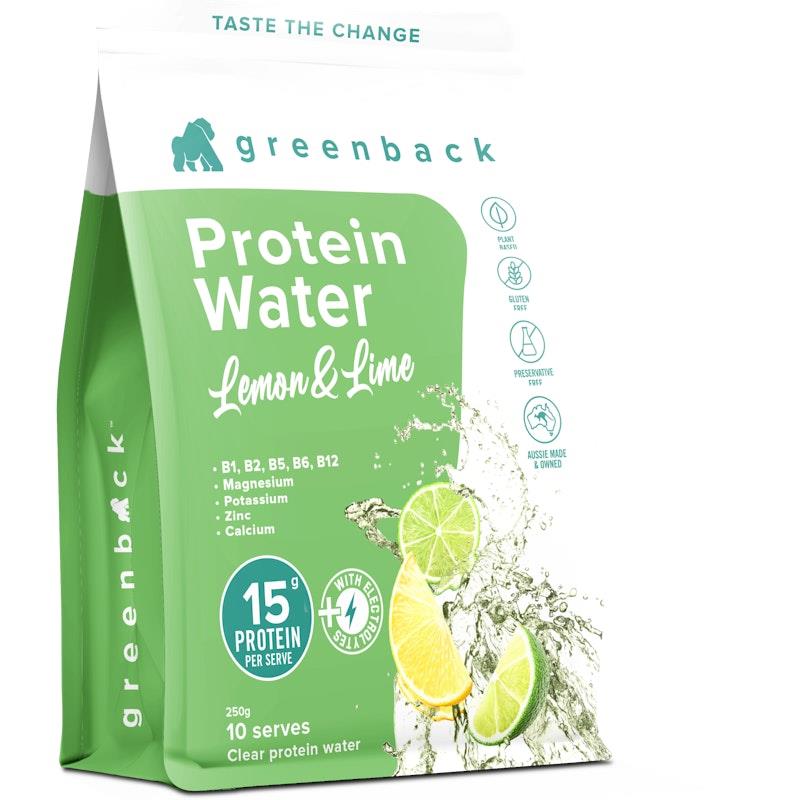 Load image into Gallery viewer, Greenback Protein Water Raspberry and Lemon &amp; Lime 250g 2Pack
