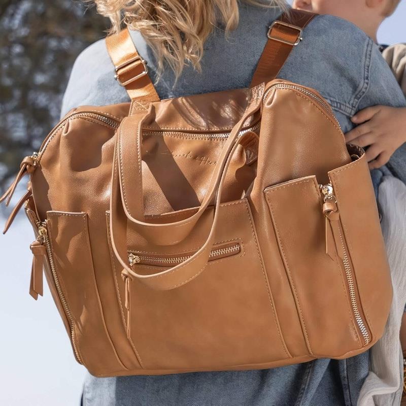 Load image into Gallery viewer, Hannah &amp; Henry Chelsea Convertible Nappy Bag Tan

