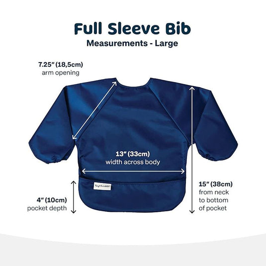 Tiny Twinkle Mess-proof Full Long Sleeve Bib 2 Pack Grey & Dark Blue Large (2-4Y)