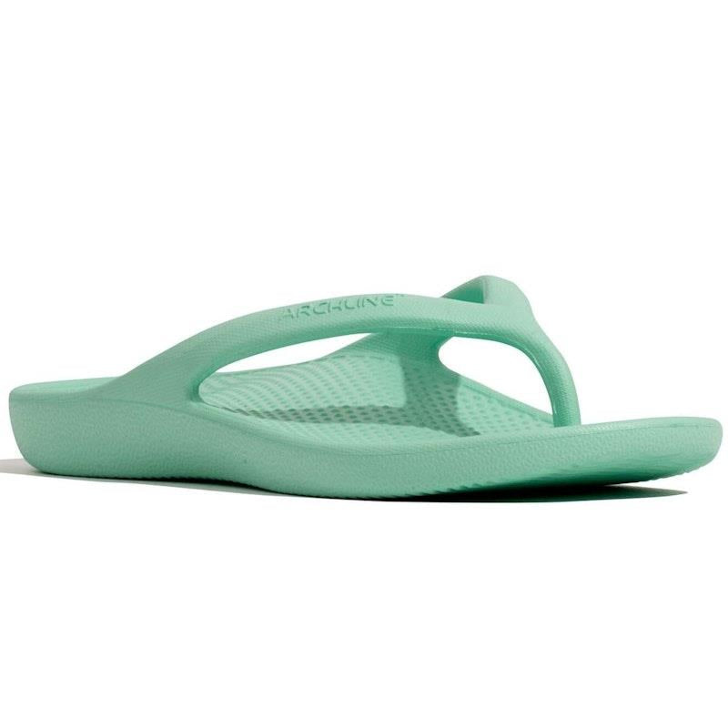 Load image into Gallery viewer, Archline Orthotic Foam Thongs Arch Support Flip Flops Orthopedic Rebound - Mint Green Euro Size 39
