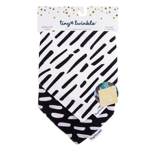 Tiny Twinkle Bandana Bib Set of 2 Black & White