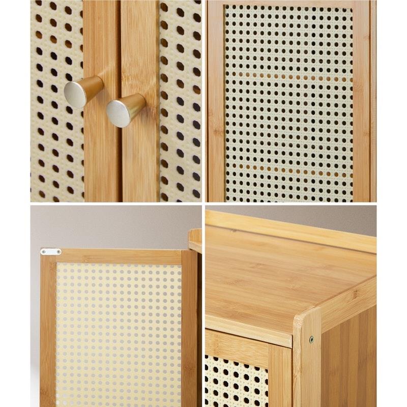 Load image into Gallery viewer, Oikiture Shoe Storage Cabinet Shoes Rack Organiser 7 Tier Shelf Rattan Brown
