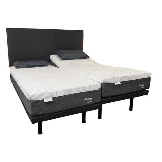 Napp Australia Split RENEW Adjustable Bed Split King with 1 x Long Single Prestige MEDIUM Mattress and 1 x Long Single Prestige PLUSH Mattress