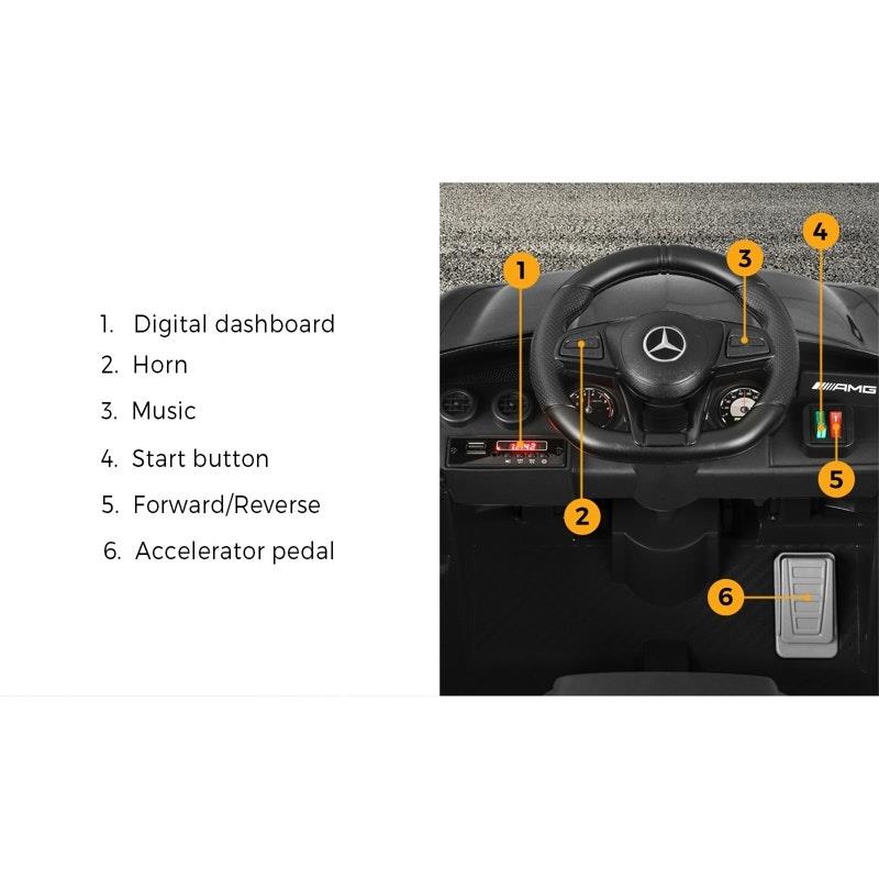 Load image into Gallery viewer, Mercedes-Benz Kids Ride On Car AMG GTR Licensed Remote Electric Toy 12V Black
