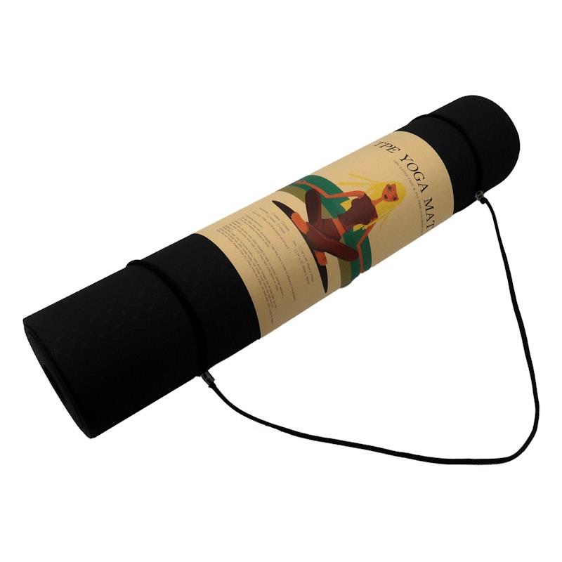 Load image into Gallery viewer, Powertrain TPE Yoga Pilates Exercise Mat 6mm Black
