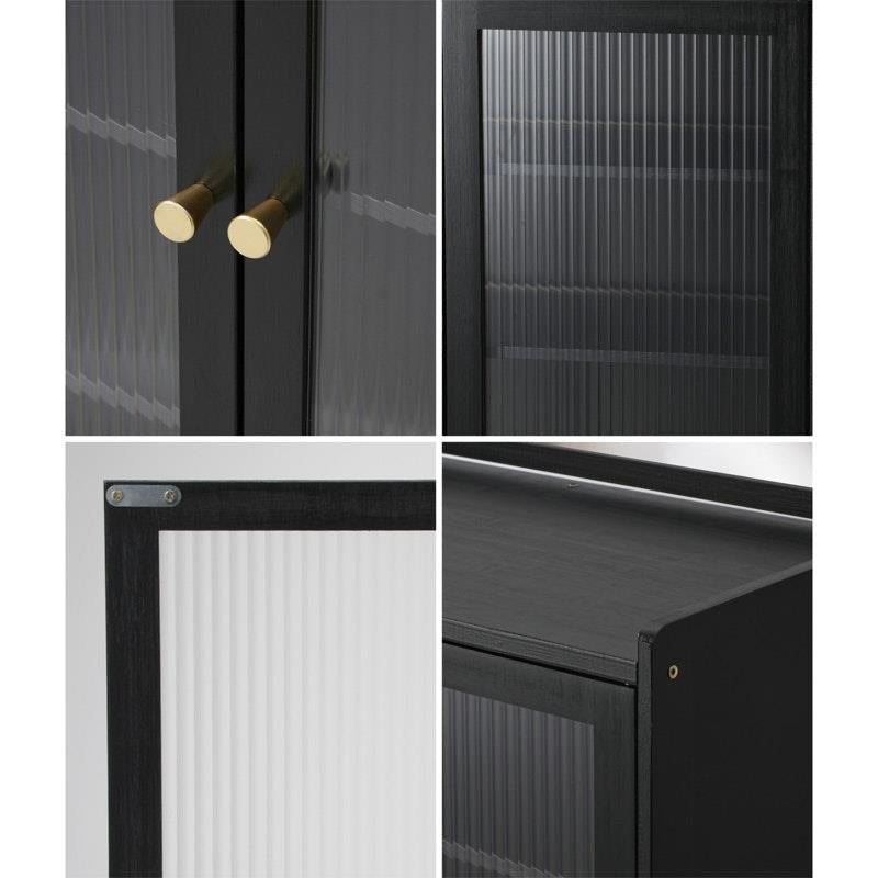 Load image into Gallery viewer, Oikiture Shoe Cabinet Shoes Storage Rack Organiser 3 Doors Shelf Black
