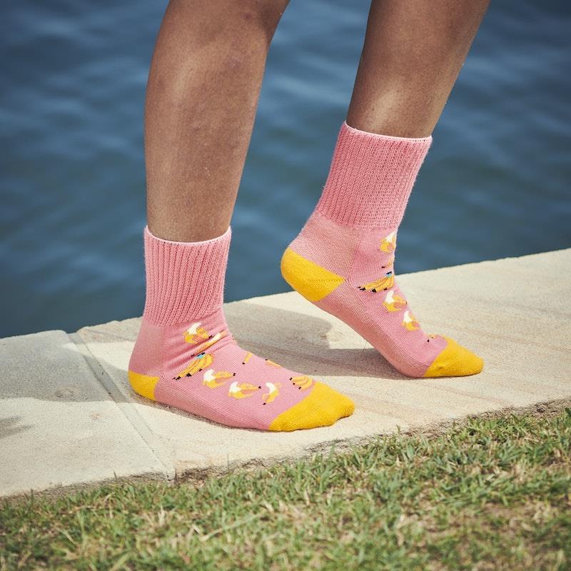 Load image into Gallery viewer, Glucology Copper based Socks 2 Pairs Small/ Bananas
