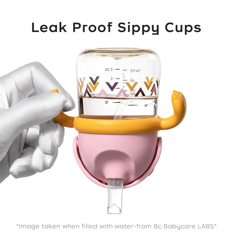 Load image into Gallery viewer, Bc Babycare T-REX TOBY Weighted Straw Sippy Cup 150ml (with Handle) Rose
