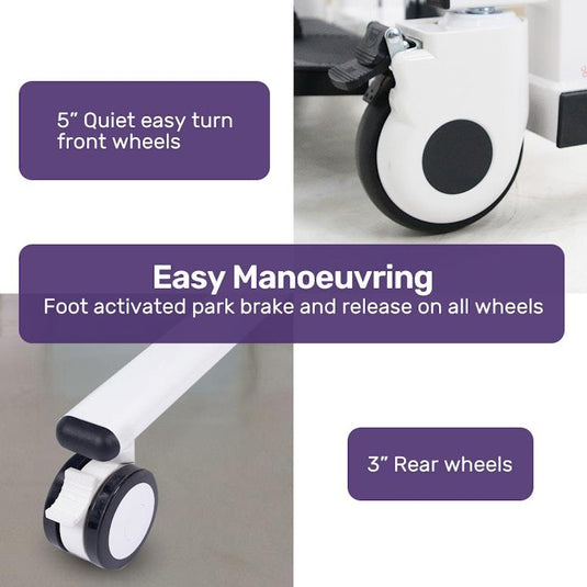 Equipmed 4 In 1 Patient Lift Transfer Chair White